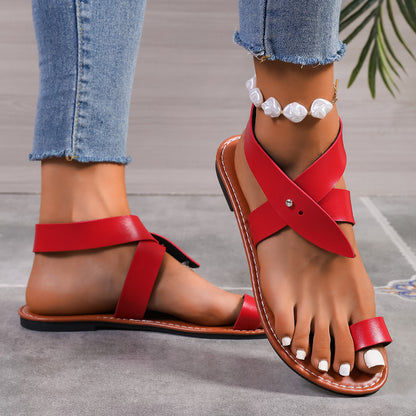 Orthopedic Balance | Cross Strap Toe Ring Flat Sandals