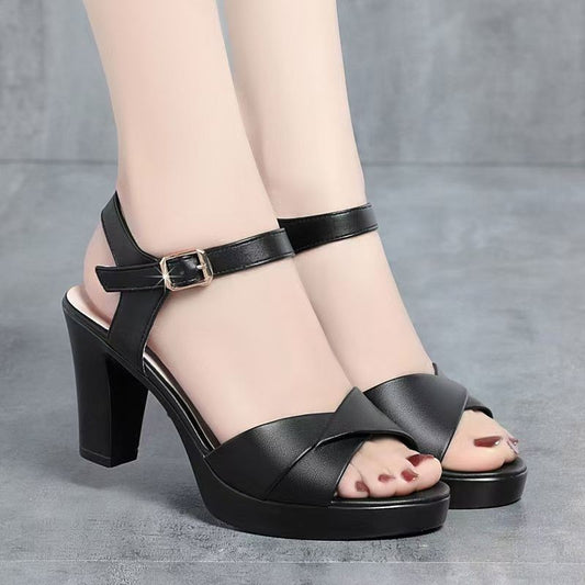 Orthopedic Balance | Chunky Platform Ankle Strap Sandal Heels