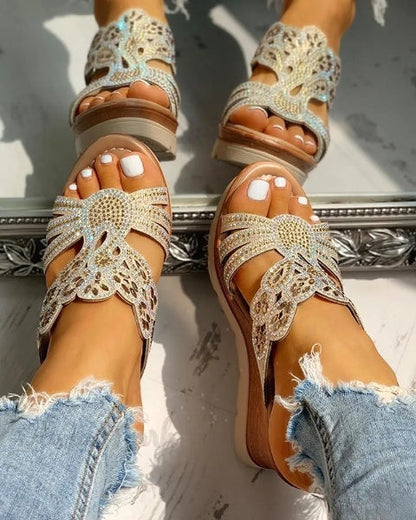 Lydia | Women’s Orthopedic Floral Cutout Wedge Sandals