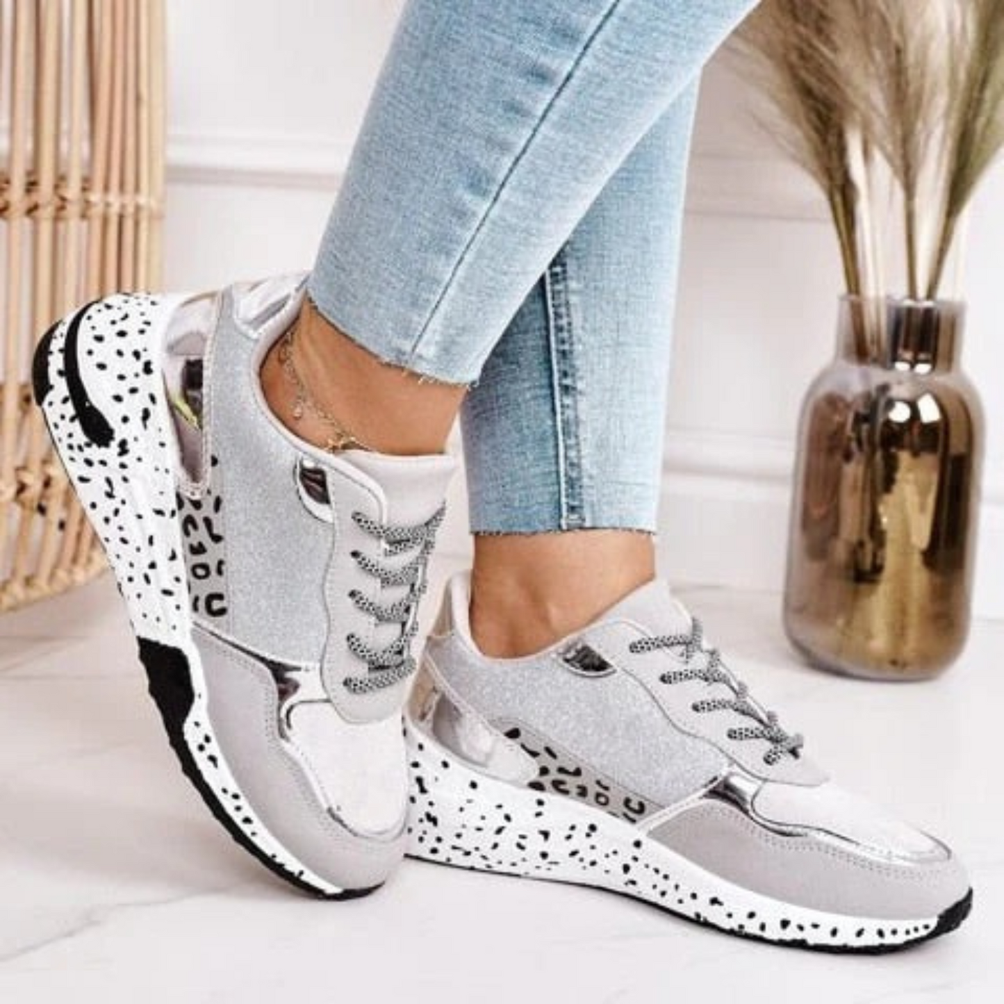 Gabriella | Women’s Orthopedic Chunky Sneakers with Animal Print Sole