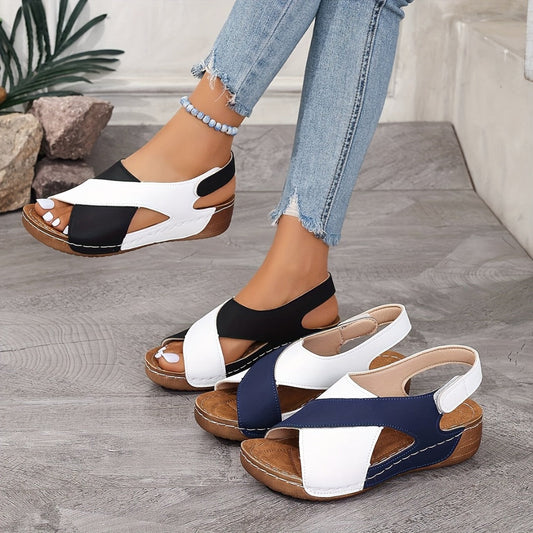 Francesca | Women’s Color Block Open-Toe Slingback Sandals