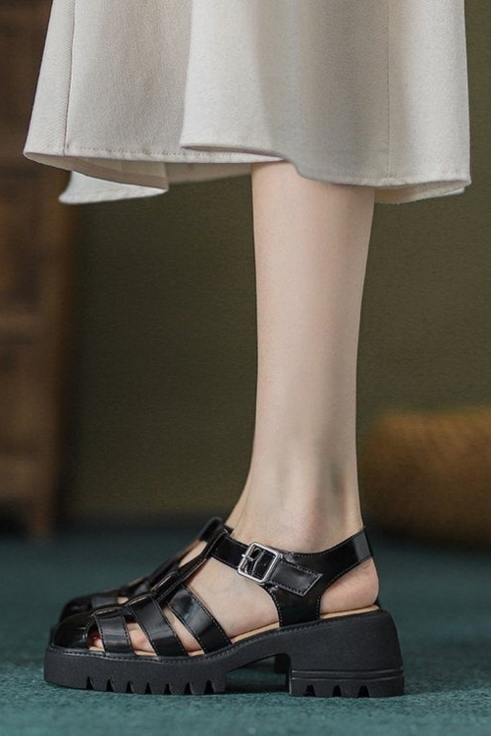 Orthopedic Balance Platform Sandals - Closed Toe Comfort