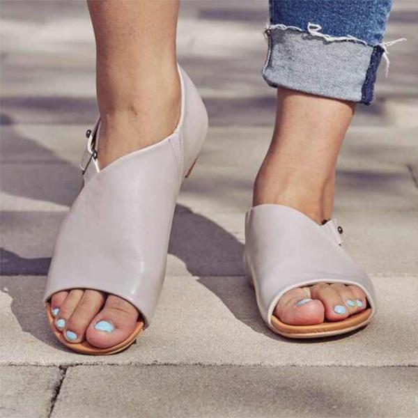 Reese | Women’s Orthopedic Open-Toe Leather Sandals with Adjustable Strap