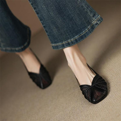 Orthopedic Balance Pointed Toe Woven Slingback Flat Sandals