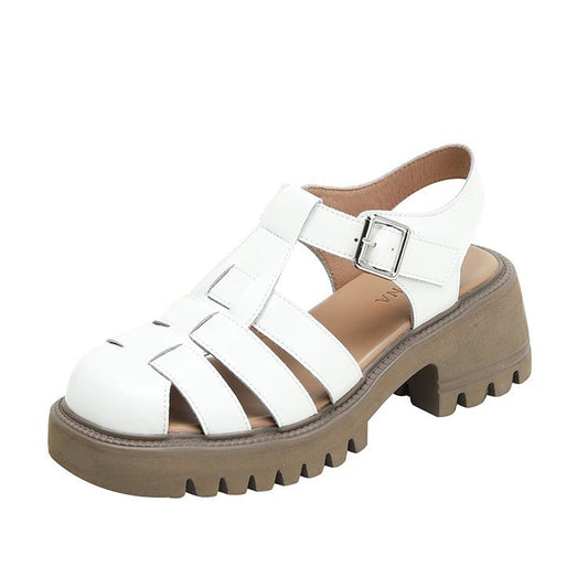 Orthopedic Balance Platform Sandals - Closed Toe Comfort