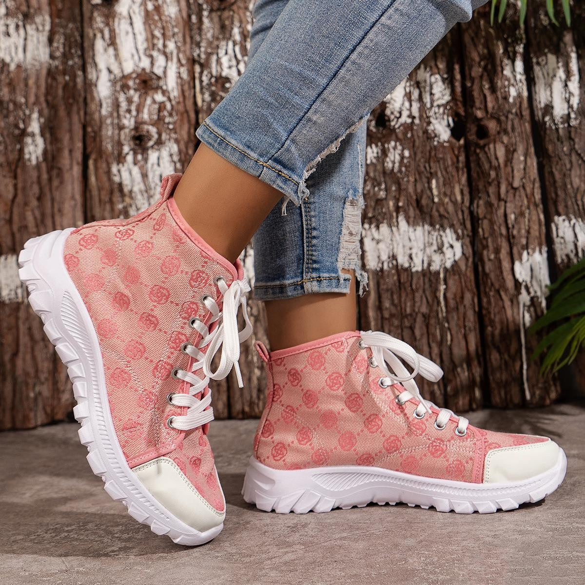 Rose | Casual Lace-Up Ankle Sneakers