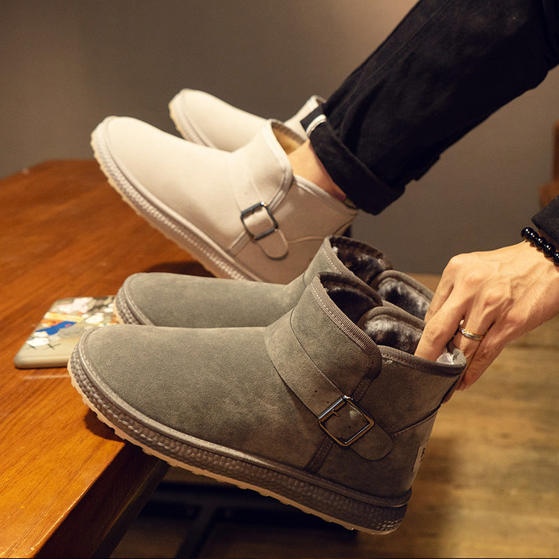 Nadia | Buckle-Strap Fur Suede Winter Boots