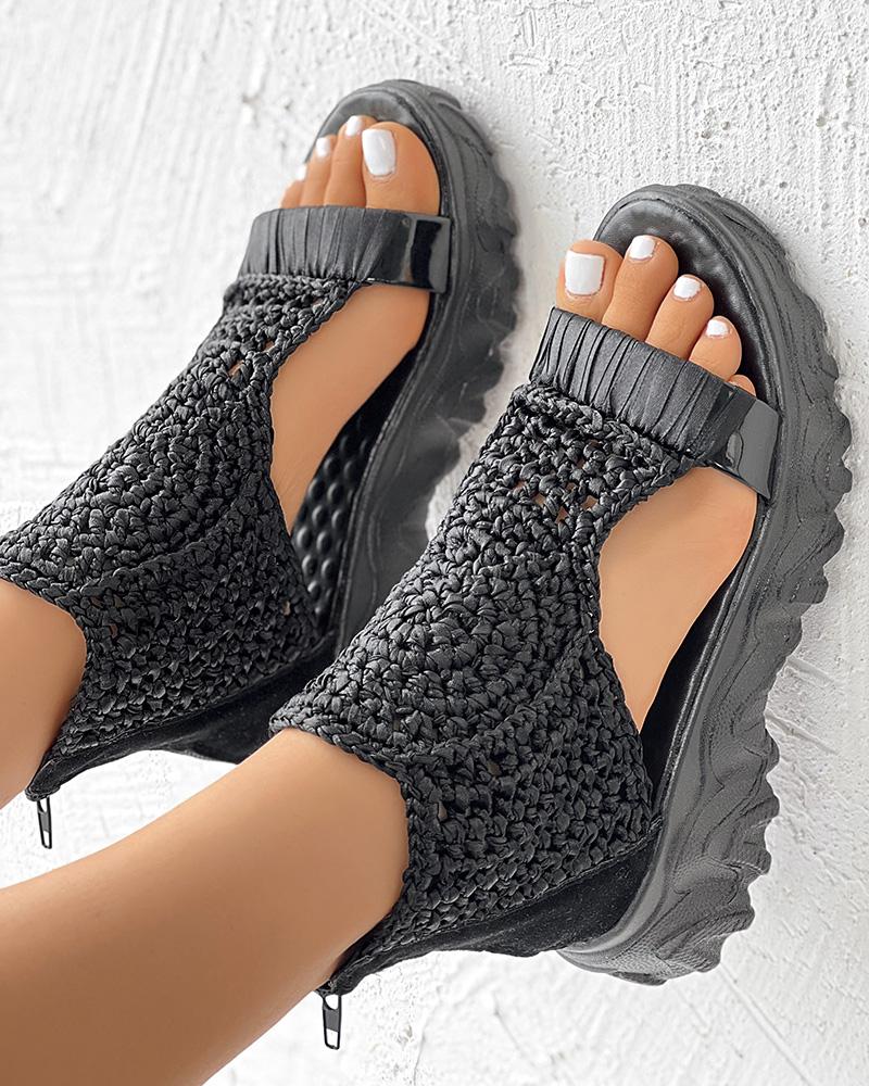 Charlie | Knitted Platform Sandals – Breathable Cutout Comfort