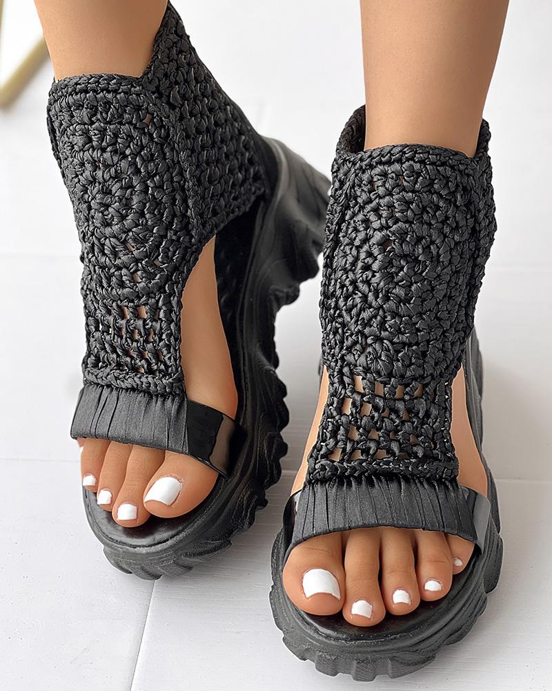 Charlie | Knitted Platform Sandals – Breathable Cutout Comfort