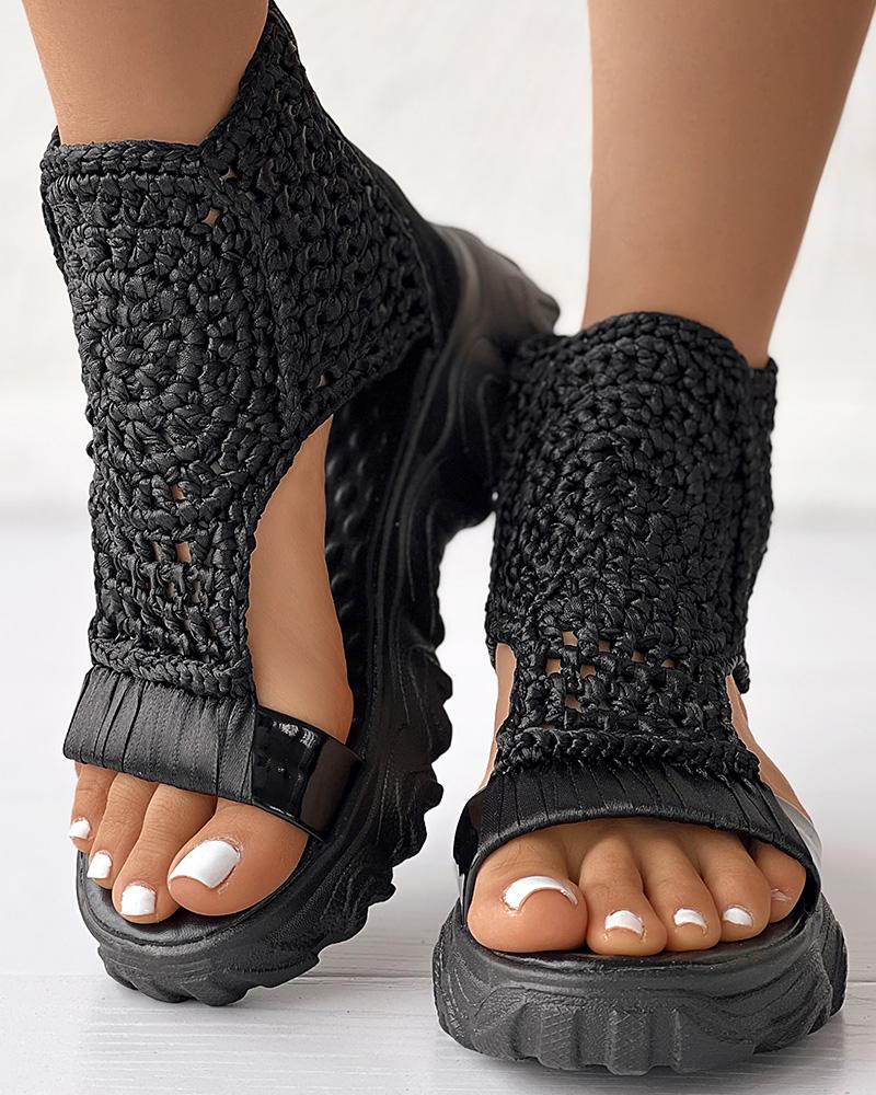 Charlie | Knitted Platform Sandals – Breathable Cutout Comfort
