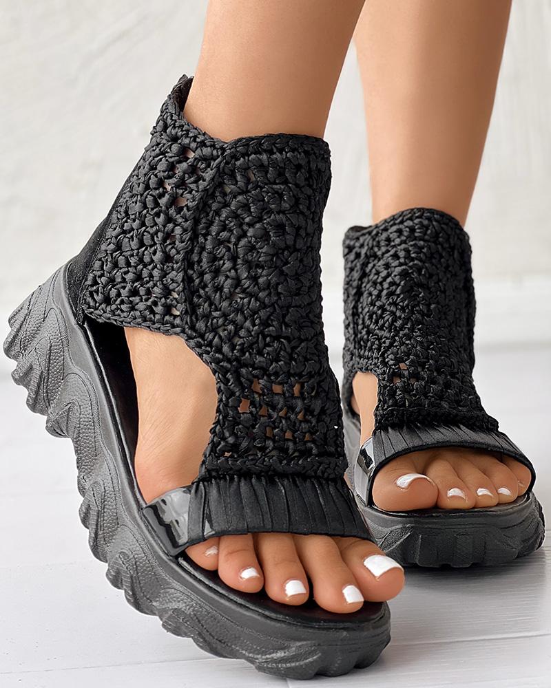 Charlie | Knitted Platform Sandals – Breathable Cutout Comfort