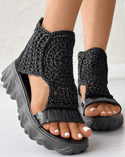 Charlie | Knitted Platform Sandals – Breathable Cutout Comfort