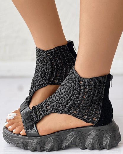 Charlie | Knitted Platform Sandals – Breathable Cutout Comfort