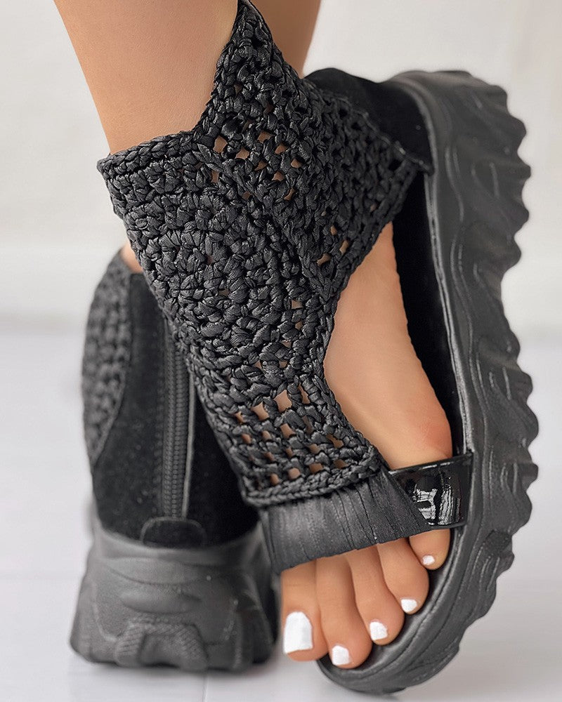 Charlie | Knitted Platform Sandals – Breathable Cutout Comfort