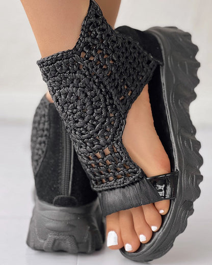 Charlie | Knitted Platform Sandals – Breathable Cutout Comfort
