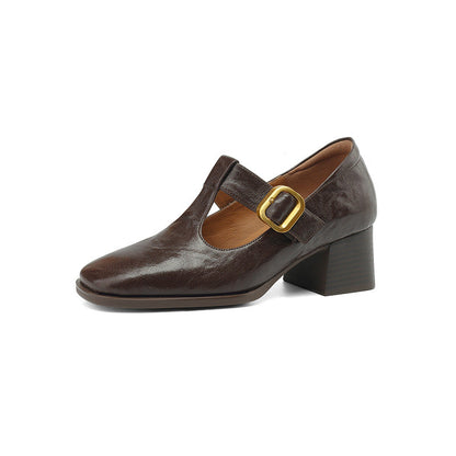 Orthopedic Balance Mary Jane Pumps - Retro Square Toe Comfort