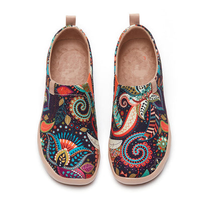 Orthopedic Balance Women’s Boho Printed Slip-On Flats – Lightweight Comfort Casual Shoes