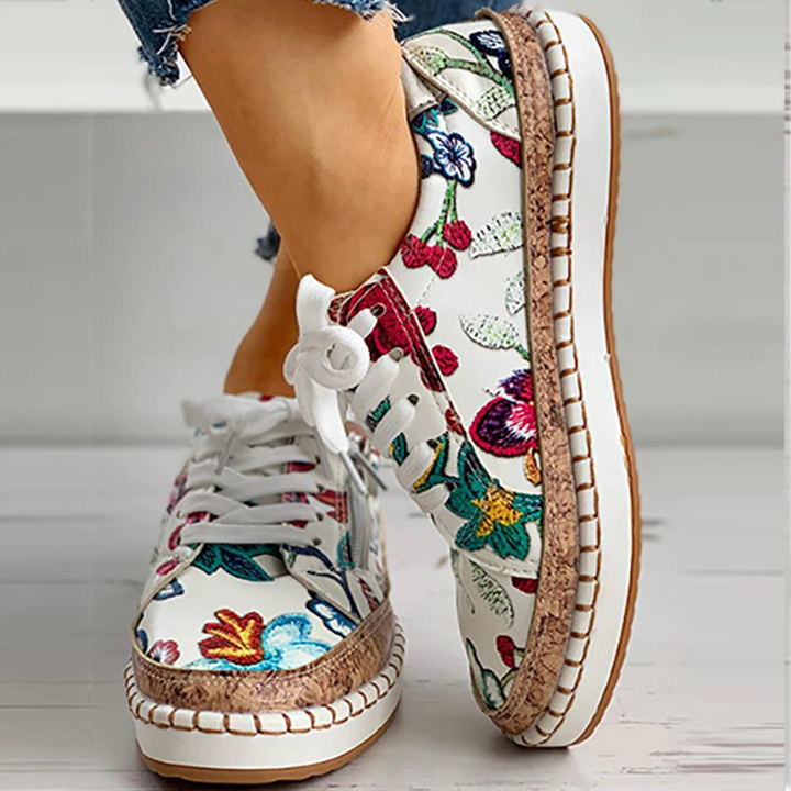 Camila | Floral Canvas Espadrille Sneakers – Lightweight Comfort