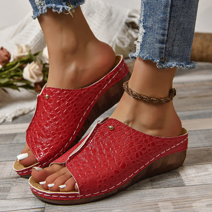 Orthopedic Balance Crocodile Heeled Sandals For A Stylish And Unique Summer
