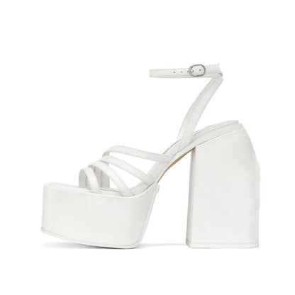Orthopedic Balance Chunky Platform Ankle Strap High Heel Sandals