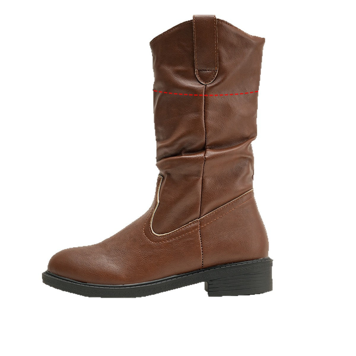 Orthopedic Balance Pleated Leather Boots - Midcalf Comfort