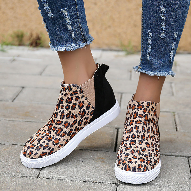 Orthopedic Balance Leopard Flats - Elastic V Cutout Comfort