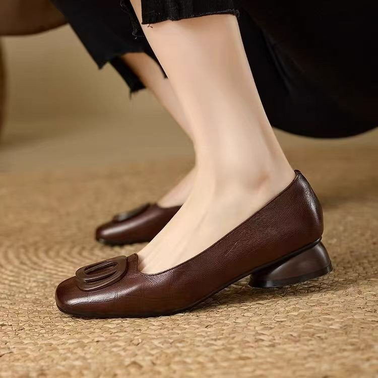 Orthopedic Balance Vintage Low Round Toe Shoes - French Elegance