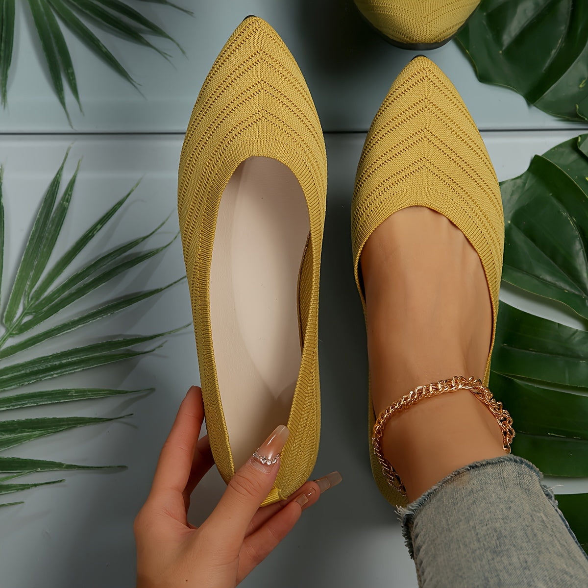 Emily | Women’s Orthopedic Pointed-Toe Knit Flats
