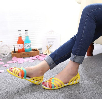 Orthopedic Balance Colorful Criss-Cross Flat Slide Sandals