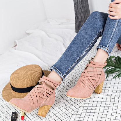 Orthopedic Balance Short Ankle Boots With A Chunky Heel And Unique Design