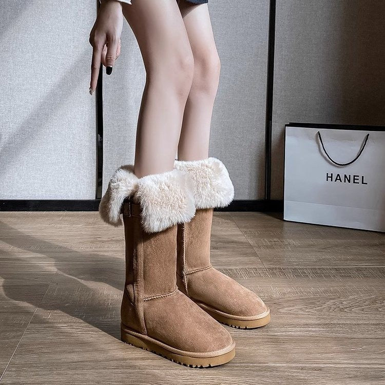 Alexa | High Tube Foldable Warm Fur Boots