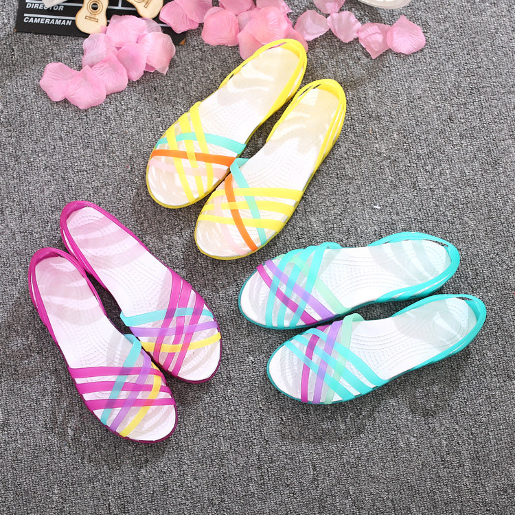 Orthopedic Balance Colorful Criss-Cross Flat Slide Sandals