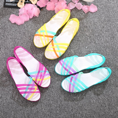 Orthopedic Balance Colorful Criss-Cross Flat Slide Sandals