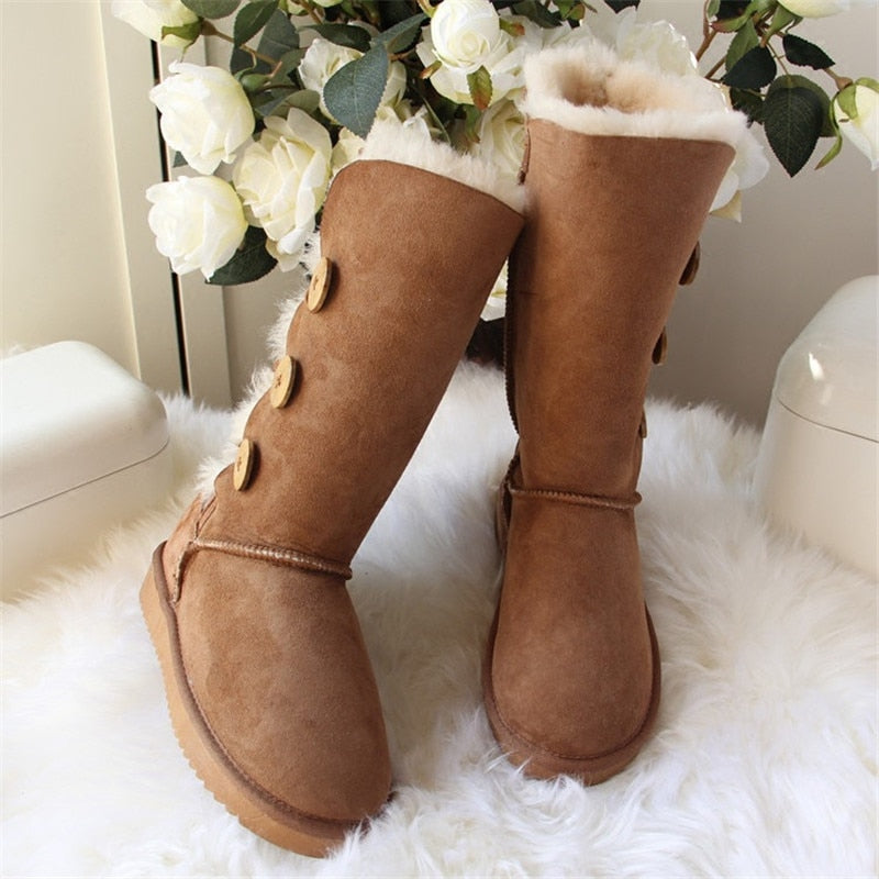 Marlena | Buttoned Foldable Fur Winter Boots
