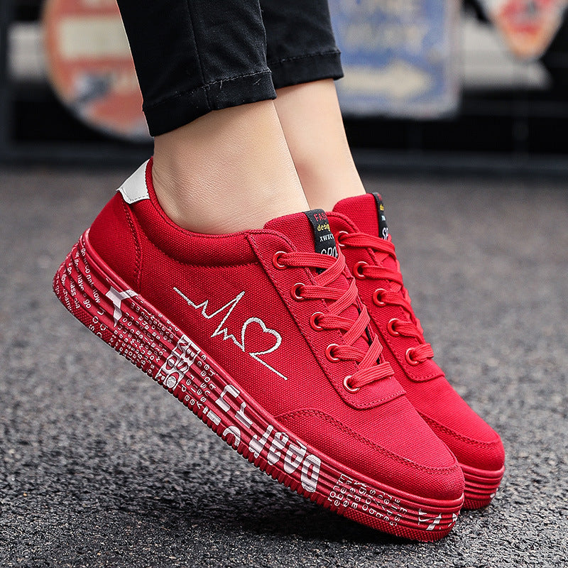 Orthopedic Balance Love Print Canvas Shoes For Couples - Unique And Trendy