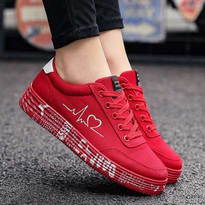 Orthopedic Balance Love Print Canvas Shoes For Couples - Unique And Trendy