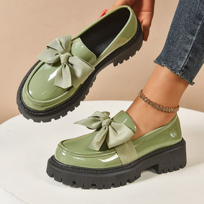 Orthopedic Balance Vintage Loafers With Bow - Unique Elegance