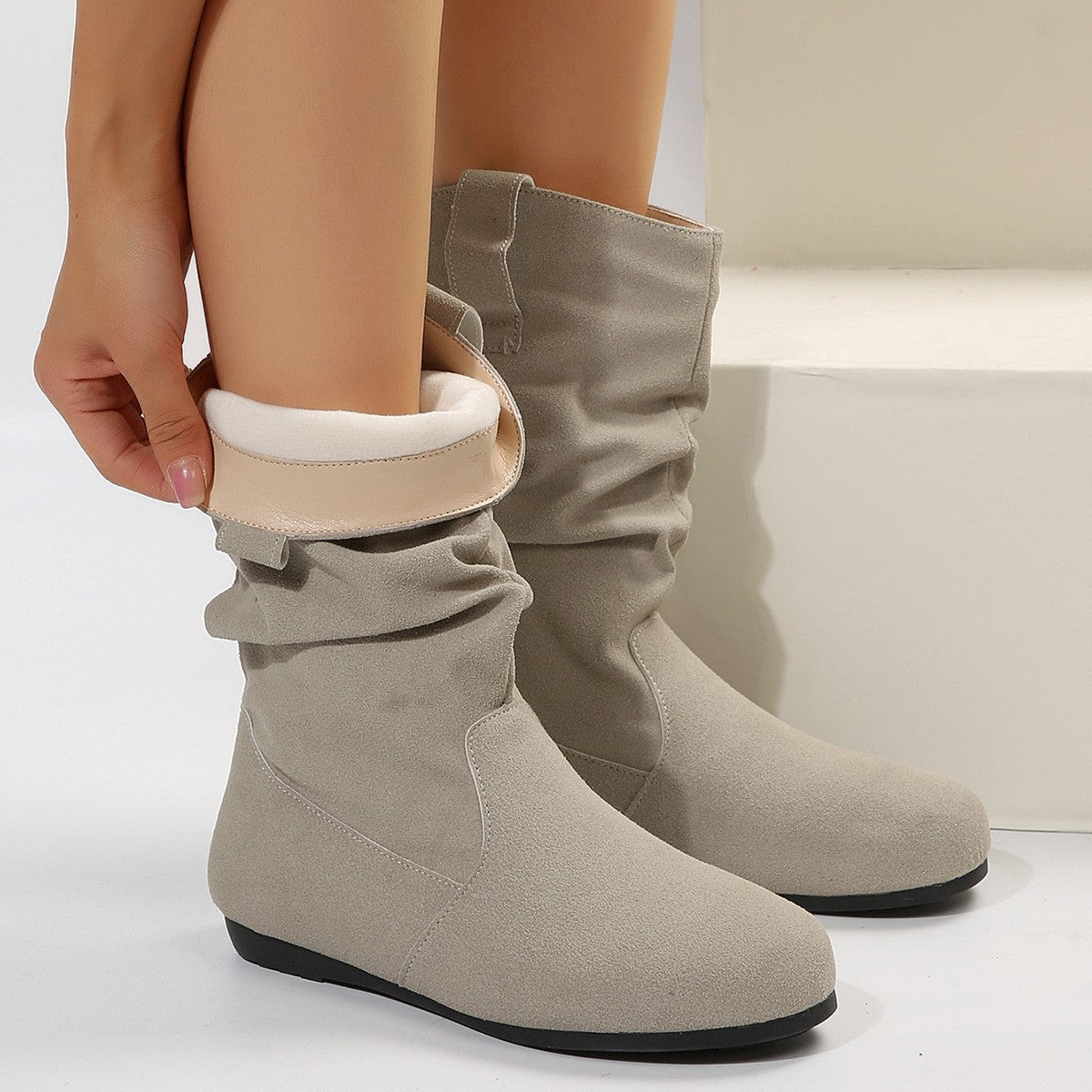 Orthopedic Balance Suede Mid-Calf Boots - Winter Warmth
