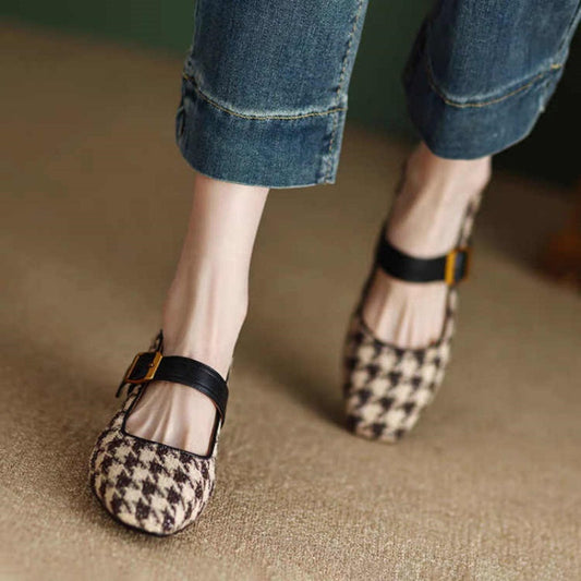 Orthopedic Balance Retro Mary Jane Shoes With Single Buckle