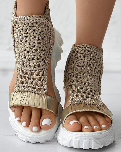 Charlie | Knitted Platform Sandals – Breathable Cutout Comfort