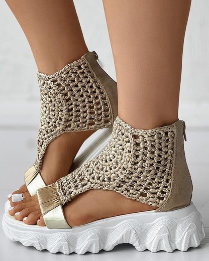 Charlie | Knitted Platform Sandals – Breathable Cutout Comfort