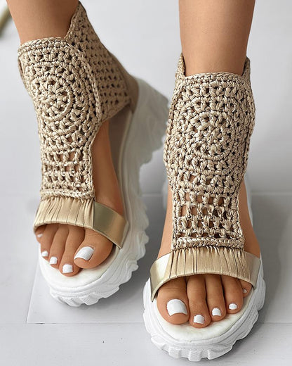 Charlie | Knitted Platform Sandals – Breathable Cutout Comfort