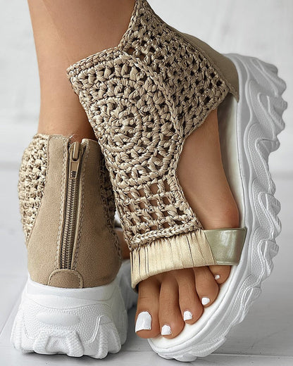 Charlie | Knitted Platform Sandals – Breathable Cutout Comfort