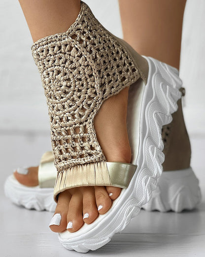 Charlie | Knitted Platform Sandals – Breathable Cutout Comfort