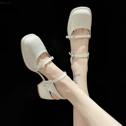 Orthopedic Balance Mary Jane Shoes - Korean Style, Thick And Unique Heel