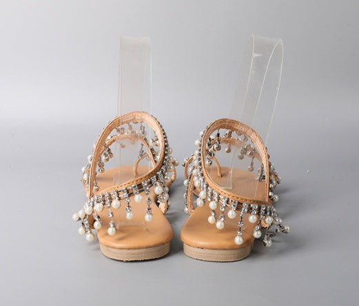 Orthopedic Balance Handcrafted Roman Sandals With Beads  - Unique