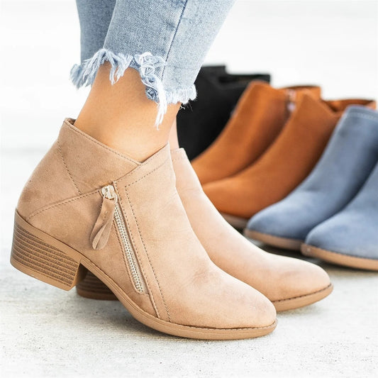 Merla | Everyday Suede Block-Heel Orthopedic Ankle Boots