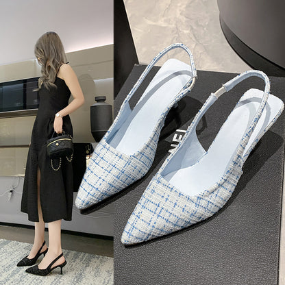 Tinsley | Women’s Orthopedic Woven Pointed Toe Slingback Heels