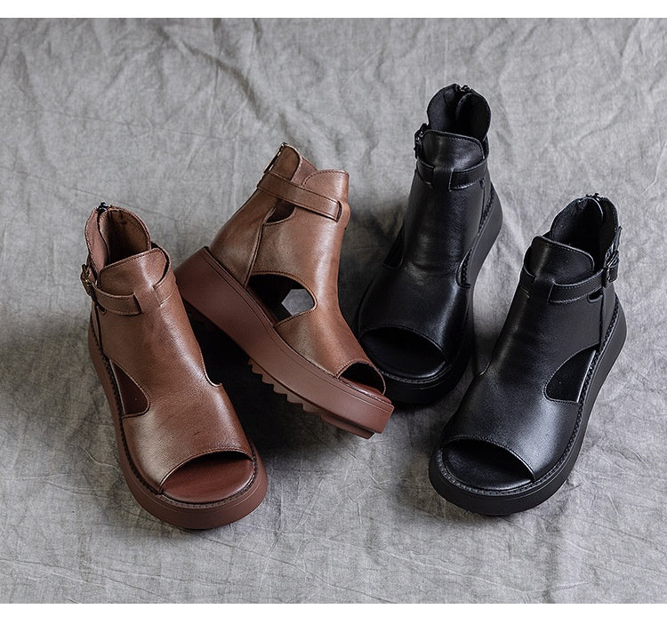 Orthopedic Balance Peep-Toe Ankle Boot Sandals