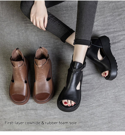 Orthopedic Balance Peep-Toe Ankle Boot Sandals